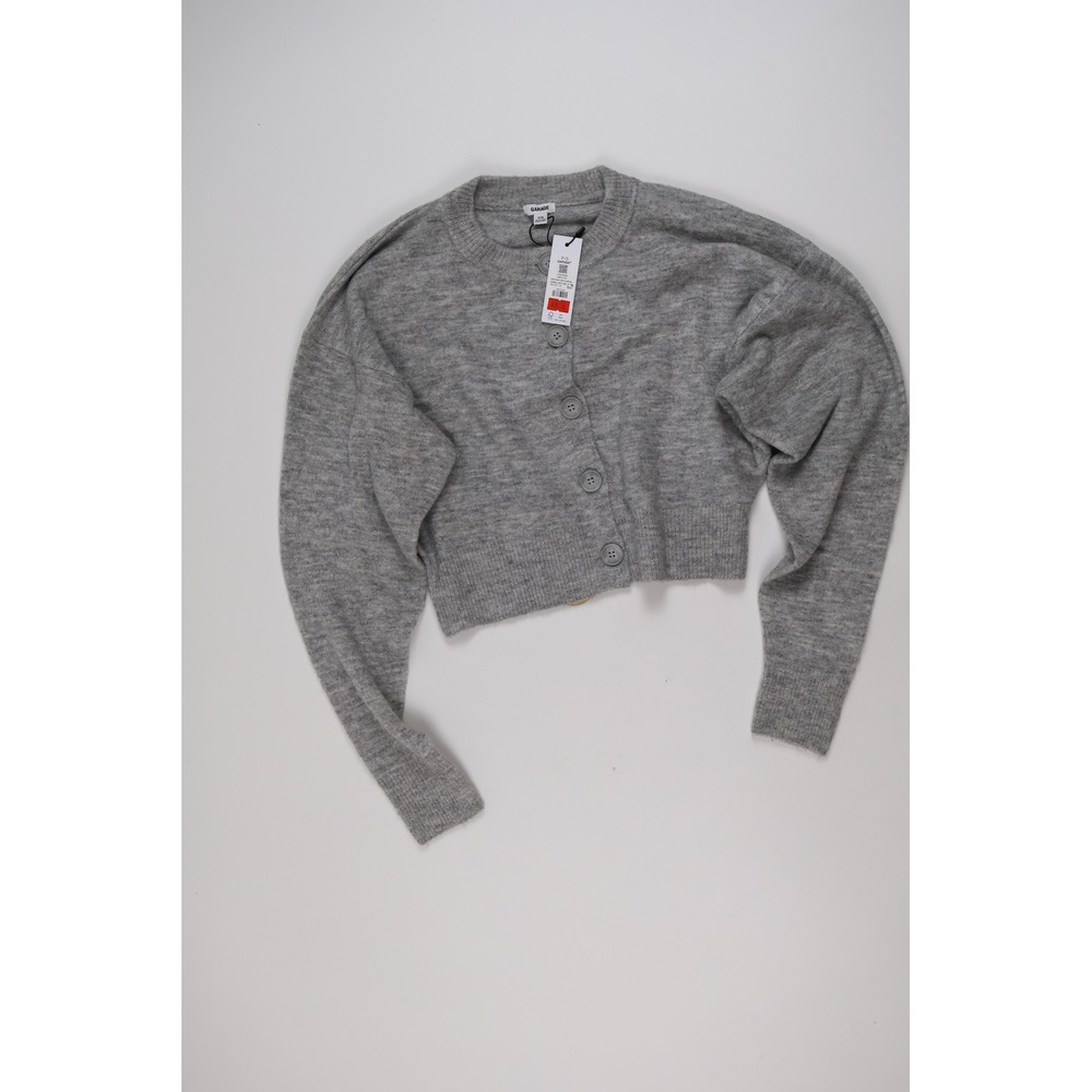 Garage Renee Spongy Cropped Cardigan Spring Grey Mix Small NWT